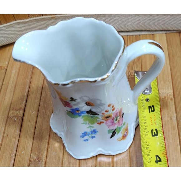 Vintage Warwick China Floral Porcelain Creamer Made in USA 4x4.5x4.5" - Picture 10 of 12